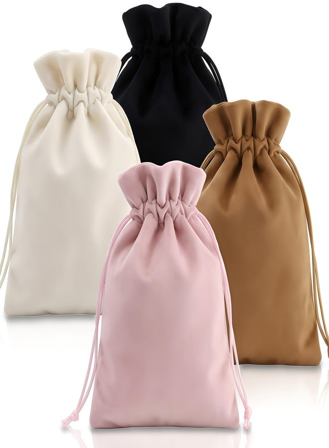 Notoke 4Pcs Soft Velvet Gift Bags with Drawstrings, Portable 7.09 x 5.12 Inch Soft Velvet Drawstring Pouch Dice Storage Bag for Tarot Rune Dice Jewelry Crystal Storage - Small Velvets Bags in 4 Colors - Image 1